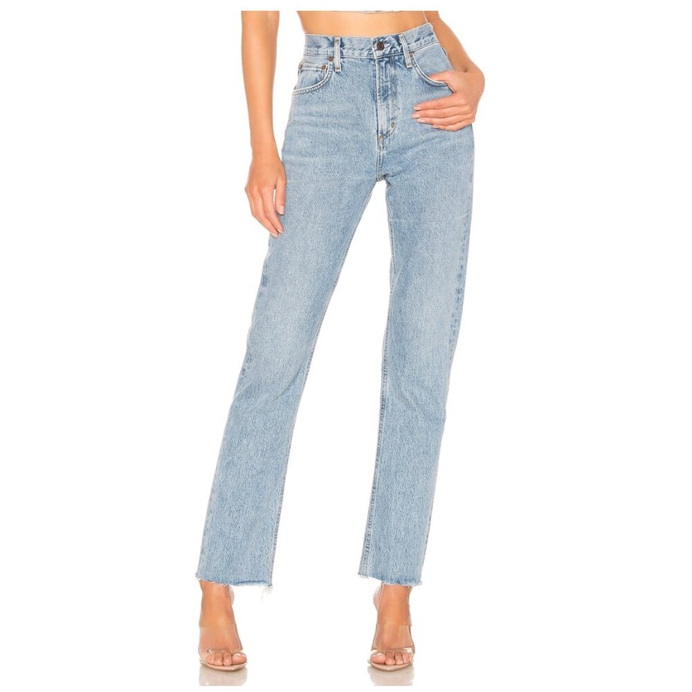 Agolde Jeans Cherie High Rise Straight Size 23 Light Wash